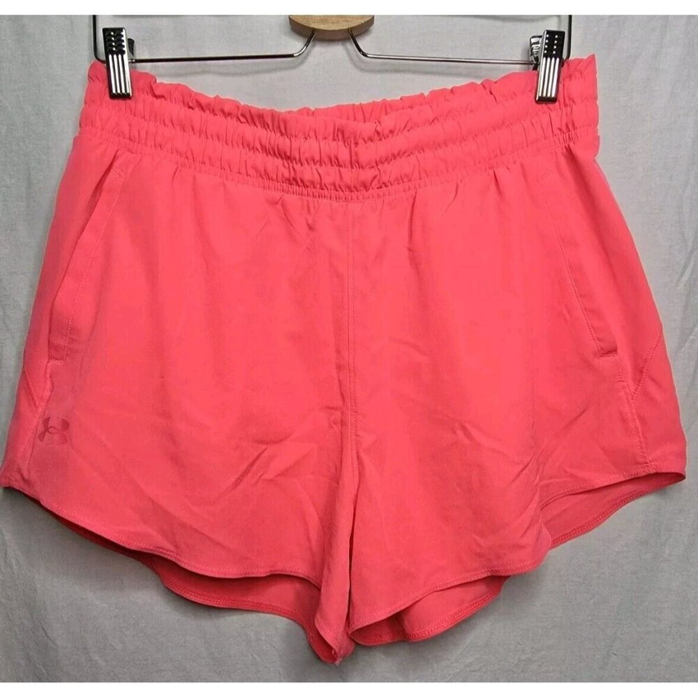 Under Armour Women's UA Vanish 3" Athletic Shorts Size LARGE Hot Pink Coral